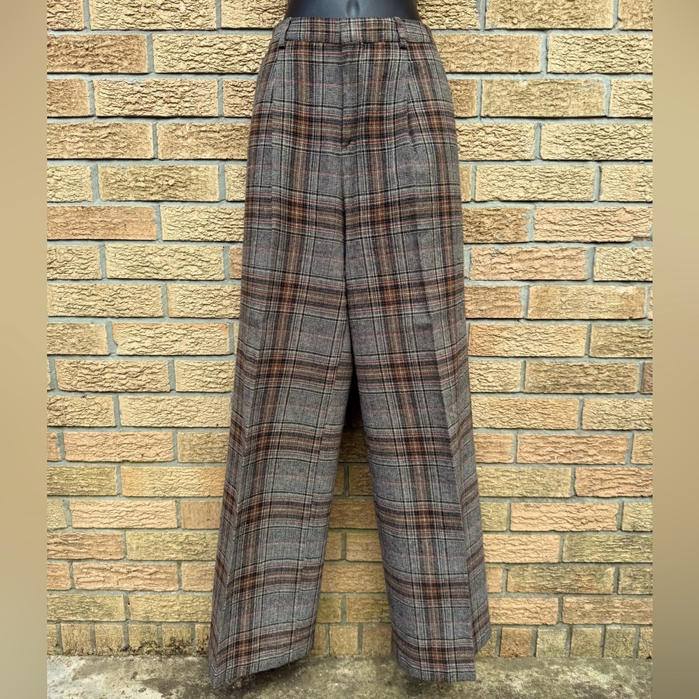 Chloé Stora Paris brown plaid pants size 36/US 4